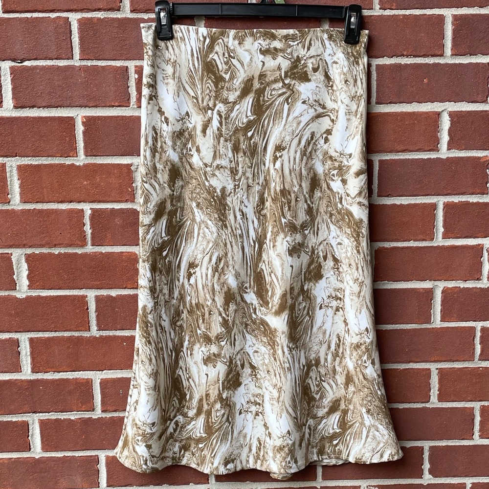 Rachel Zoe A-Line Skirt in Brown and Cream